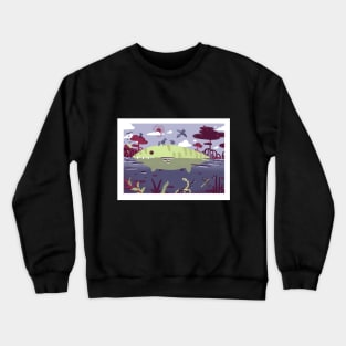 Saltwater Crocodile in Mangrove Swamp Crewneck Sweatshirt